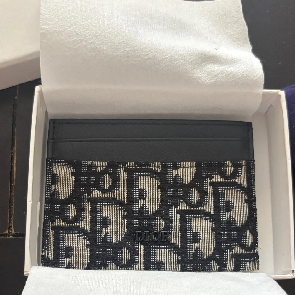 Dior Black and Cream Card Holder